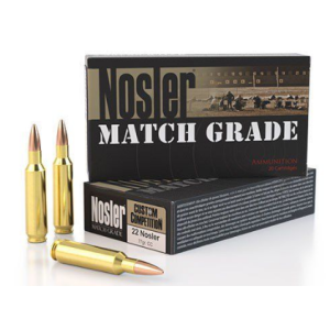 Nosler Match Grade .22 Nosler, 77 Grain Custom Competition, 20/Box, Item #60016